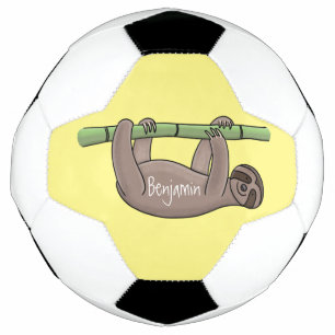Kute glimlach op bamboe cartoon afbeelding voetbal