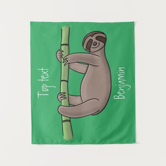 Kute glimlach op bamboe cartoon afbeelding wandkleed (Voorkant)