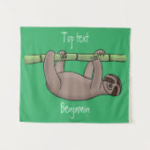 Kute glimlach op bamboe cartoon afbeelding wandkleed (Voorkant (horizontaal))