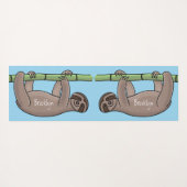 Kute glimlach op bamboe cartoon afbeelding yogamat (Achterkant (horizontaal))