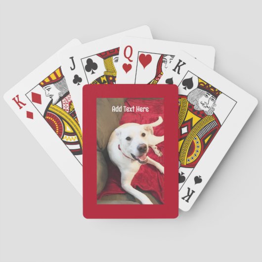 Kute glimlach Puppy Dog Red Kerstmis Pokerkaarten (Achterkant)