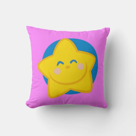 Kute glimlach ster, roze loods kussen (Voorkant)