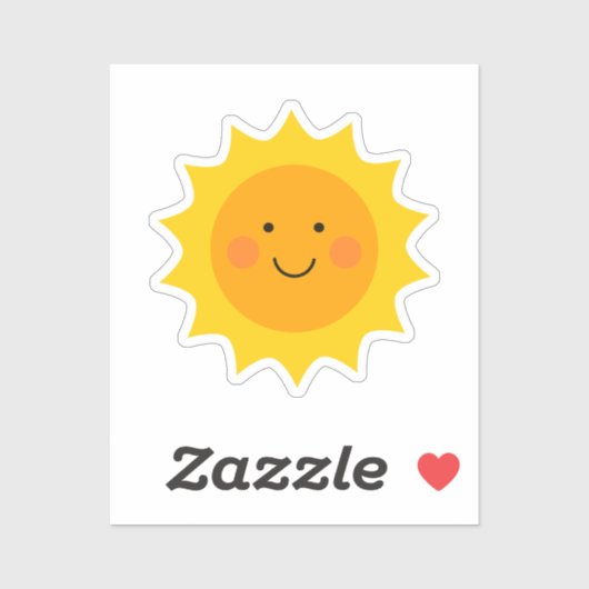 Kute glimlach sun Sticker (Vel)