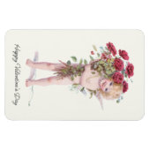 Kute glimlach  Valentijn Cupid met Rozen Magneet (Horizontaal)