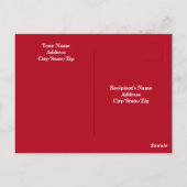 Kute glimlach White Reindeer Dog Red Kerstmis Briefkaart (Achterkant)