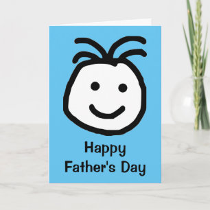 Kute glimlachend Happy Face Blue Fathers Dag Kaart