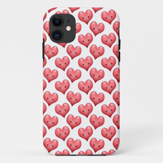 Kute glimlachende harten Case-Mate iPhone case (Achterkant)