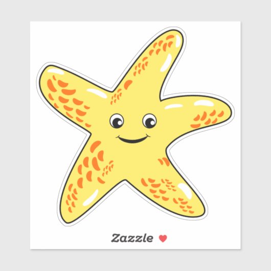 Kute glimlachende Starfish Sticker (Vel)