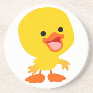 Kute glimlachte Cartoon Ducking Onderzetter