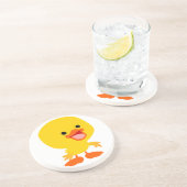 Kute glimlachte Cartoon Ducking Onderzetter (Zijkant)