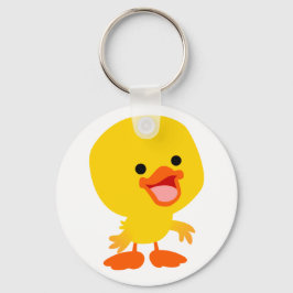 Kute glimlachte Cartoon Ducking Sleutelhanger