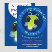 Kute gloed bug firefly cartoon illustratie kaart (Voorkant / Achterkant)