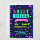 Kute gloed uitnodiging voor 16-jarig feest (Voorkant)