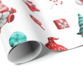 Kute Gnome Pattern-ondernaam van Santa Cadeaupapier (Rol Hoek)