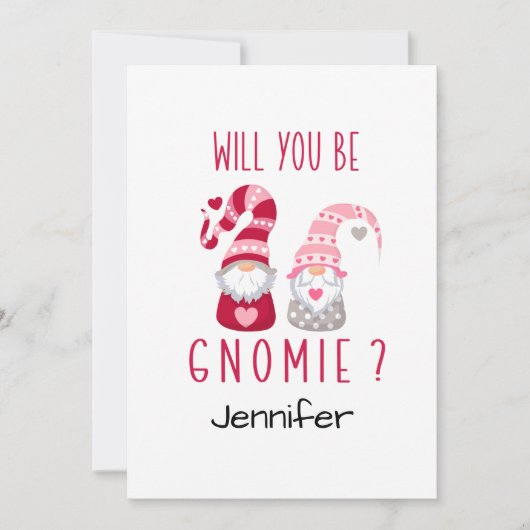 Kute Gnome Personalized Romanitic Valentijn Feestdagenkaart (Voorkant)