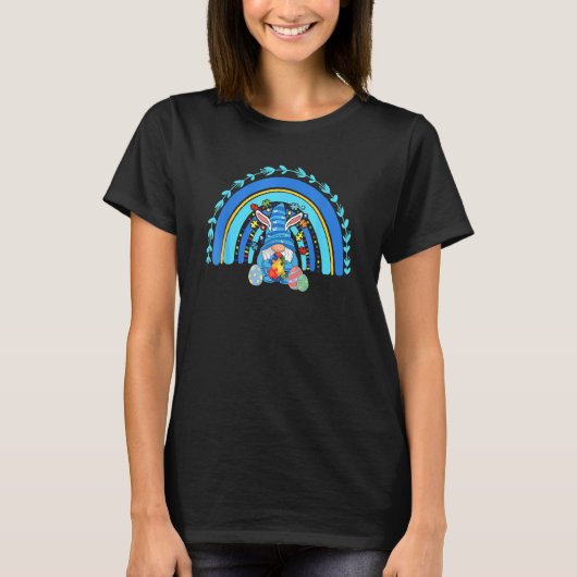 Kute Gnome Rainbow Autism Awareness Easter Day 202 T-shirt (Voorkant)