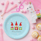 Kute gnomen en meerkleurige paaseieren, Birthday P Papieren Bordje (Feest)