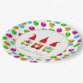 Kute gnomen en meerkleurige paaseieren papieren bordje (Gekanteld)