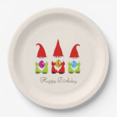 Kute gnomen en meerkleurige paaseieren van zaterda papieren bordje (Voorkant)