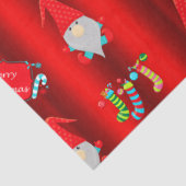 Kute Gnomen, Rode Kerstmis Tissuepapier (Detail)