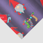 Kute Gnomes, blauw kerstfeest Tissuepapier (Detail)