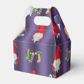 Kute Gnomes Blue Kerstmis Bedankdoosjes (Achterkant)