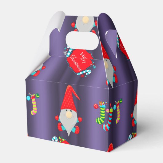 Kute Gnomes Blue Kerstmis Bedankdoosjes (Voorkant Zijde)