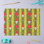 Kute Gnomes, Chartreuse Green Kerstmis Tissuepapier (Craft)