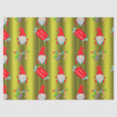 Kute Gnomes, Chartreuse Green Kerstmis Tissuepapier (Voorkant)