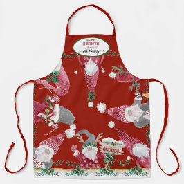 Kute Gnomes die kerstherinneringen met mama aan he Schort