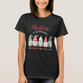 Kute gnomes familie Kerstmis op naam T-shirt (Voorkant)