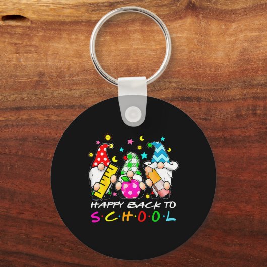 Kute Gnomes Happy Back to School Teachers Student Sleutelhanger (Achterkant)