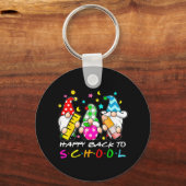 Kute Gnomes Happy Back to School Teachers Student Sleutelhanger (Voorkant)