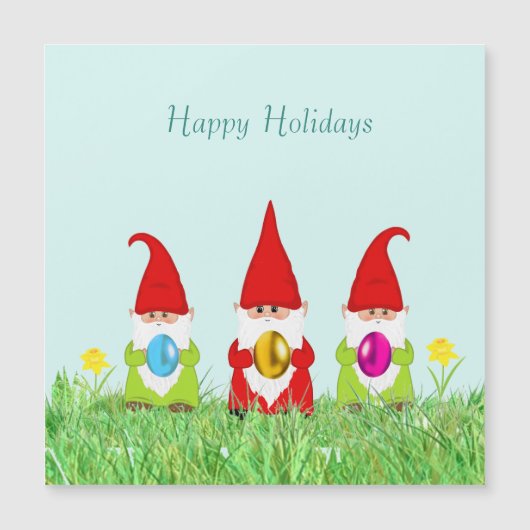 Kute Gnomes Holding paaseieren (Voorkant)