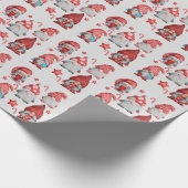 Kute Gnomes kerst Decoraties rood en blauw Cadeaupapier (Hoek)