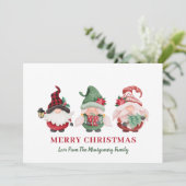 Kute Gnomes kerst Feestdagenkaart (Staand voorkant)