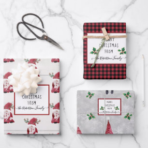 Kute Gnomes kerst Light Shine Forest Tree Star Inpakpapier Vel