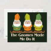 Kute Gnomes maakte me het doen Briefkaart (Voorkant / Achterkant)