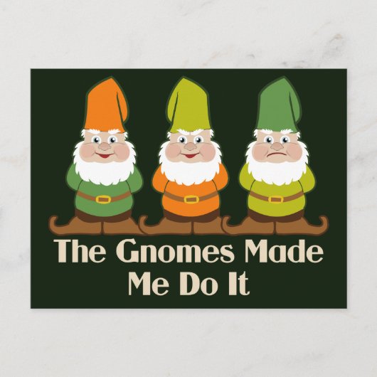 Kute Gnomes maakte me het doen Briefkaart (Voorkant)