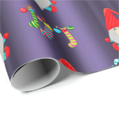 Kute Gnomes Paarse kerst Cadeaupapier (Rol Hoek)