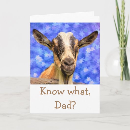 Kute Goat "For Dad" Birthday Kaart (Voorkant)