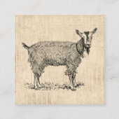 Kute Goat met Bell Illustration Antiek Script Informatiekaartje (Voorkant)