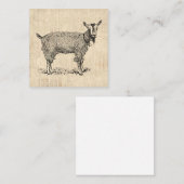 Kute Goat met Bell Illustration Antiek Script Informatiekaartje (Voorkant / Achterkant)