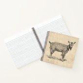 Kute Goat met Bell Illustration Antiek Script Notitieboek (Binnen)