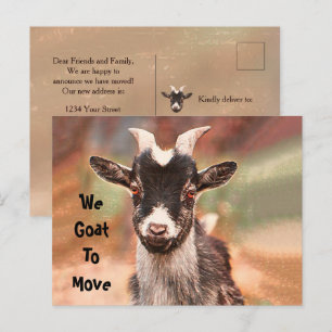 Kute Goat Moving New Address Aankondigingskaart