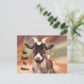 Kute Goat Moving New Address Aankondigingskaart (Staand voorkant)