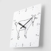 Kute Goat Simple Line Tekening Quirky Animal Art Vierkante Klok (Hoek)