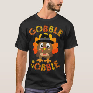 Kute Gobble Turkey Pilgrim Little Boys dan T-shirt