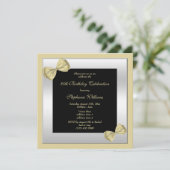 Kute Gold Bows & Silver Framed Birthday   Kaart (Staand voorkant)