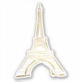 Kute Gold Eiffel Tower, vinylSticker, op maat gesn Sticker (Voorkant)